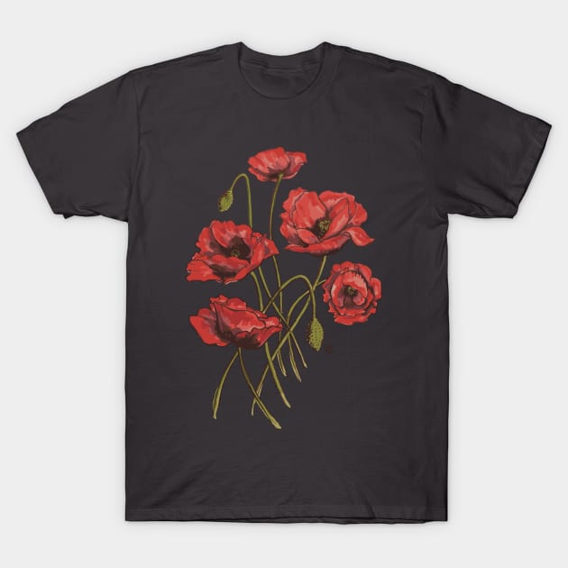 Poppies T-Shirt by artfulfreddy